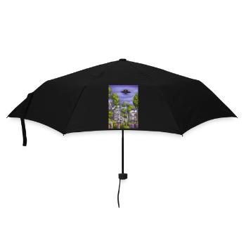 Bäume vor Himmel - Regenschirm (klein) - Schwarz - Vorne