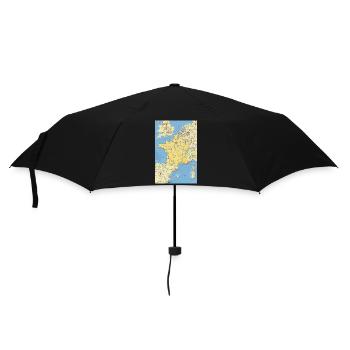 France map with cities, roads, rivers, lakes - Umbrella (small) - black - Front
