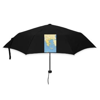 Greece map with cities, roads, rivers, lake - Umbrella (small) - black - Front