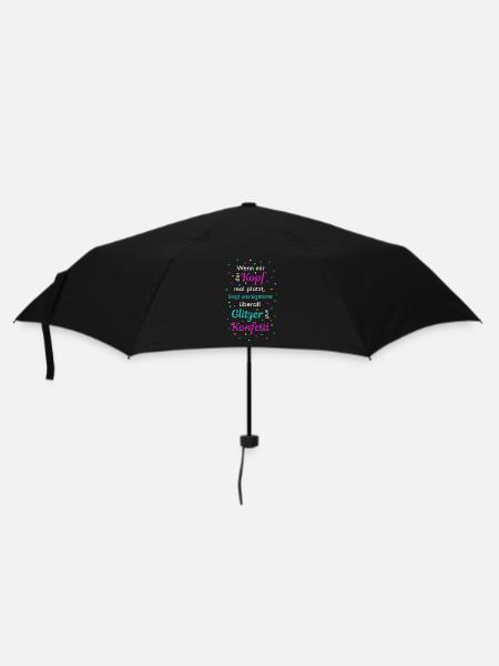 Wenn mir der Kopf mal platzt - Regenschirm (klein) - Schwarz