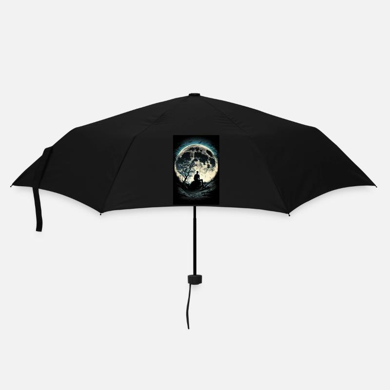 A man facing the moon - Umbrella (small) - black