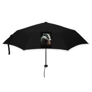 Dachs tier realistisch - Regenschirm (klein) - Schwarz - Vorne