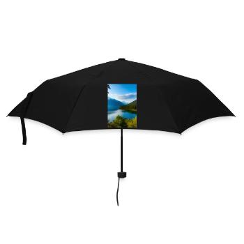 Landscape with lake and mountains - Umbrella (small) - black - Front