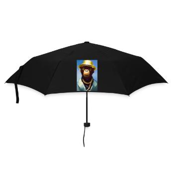 Cool monkey with gold chain - Umbrella (small) - black - Front