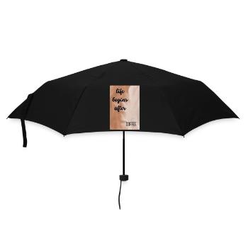 life begins after coffee - Regenschirm (klein) - Schwarz - Vorne
