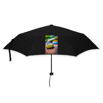 Bunte Steine - Regenschirm (klein) - Schwarz - Vorne