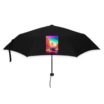 Hot Rod Car Futuristic Desert Colorful - Umbrella (small) - black - Front