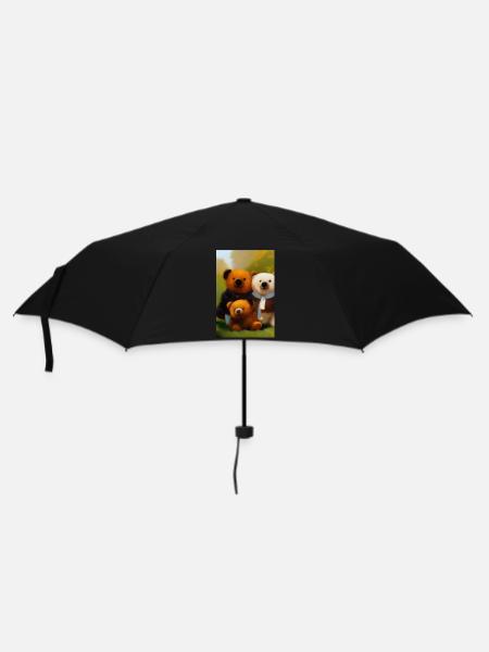 Teddybär - Regenschirm (klein) - Schwarz
