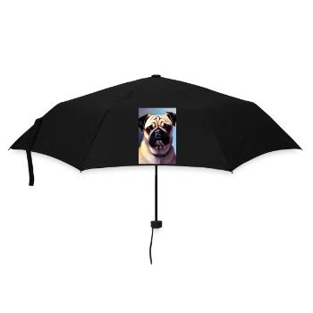 Pug Dog - Umbrella (small) - black - Front
