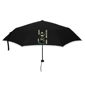Panda in samurai armor in ukiyo-e style - Umbrella (small) - black - Front