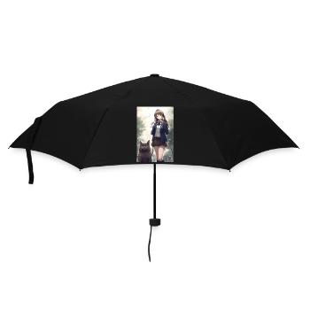 Anime Cat Femme Uniforme Cadeau - Parapluie standard - noir - Devant