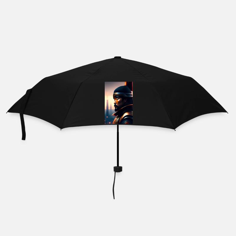 Futuristische Samurai - Regenschirm (klein) - Schwarz