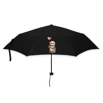 Faultier Herz Aquarell - Regenschirm (klein) - Schwarz - Vorne