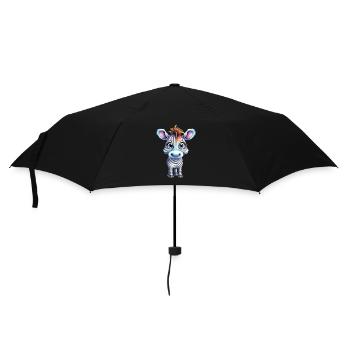 Dessin à l’aquarelle zébrée - Parapluie standard - noir - Devant
