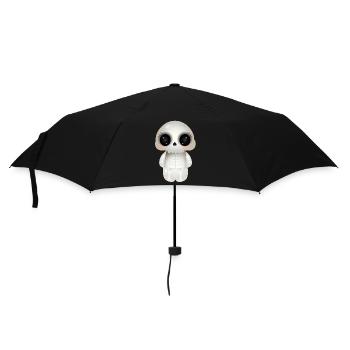 cute skull with dark eye sockets and eyelashes - Umbrella (small) - black - Front