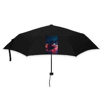 Future Drive: Neon Spuren vom Synthwave Abenteuer - Regenschirm (klein) - Schwarz - Vorne