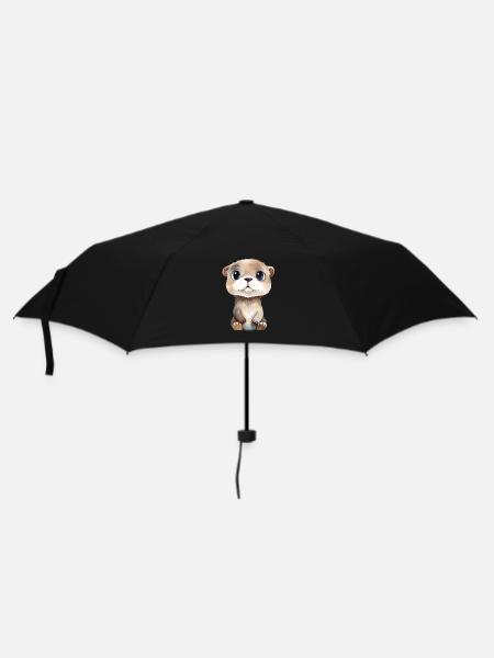 Dessin à l’aquarelle de loutre - Parapluie standard - noir