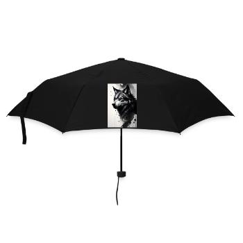 Wölfin - Regenschirm (klein) - Schwarz - Vorne