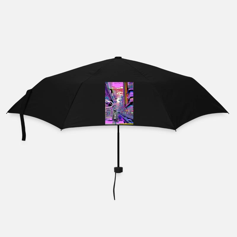 sidback unltd - Neo Tokyo 2245 - Regenschirm (klein) - Schwarz