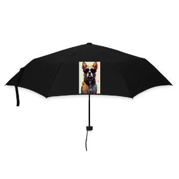 Inkpunk dog with sunglasses 2 - Umbrella (small) - black - Front