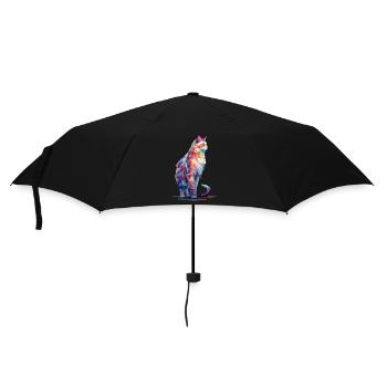 Bemaltes Cat ARt Design Hemd - Regenschirm (klein) - Schwarz - Vorne