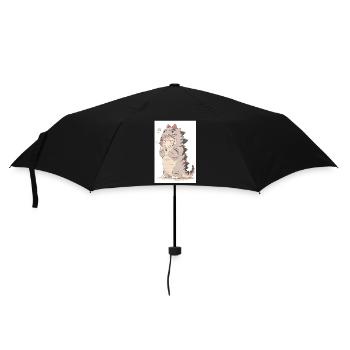 Dino Dreams: Captivating Drawing of a Cute Anime - Umbrella (small) - black - Front