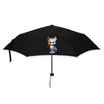 Niedliches kleines Sweetheard Kitty Cat Shirt Design - Regenschirm (klein) - Schwarz - Vorne