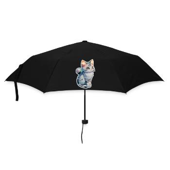 cute little gray kitten - Umbrella (small) - black - Front