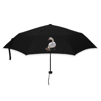 Schwan - Regenschirm (klein) - Schwarz - Vorne