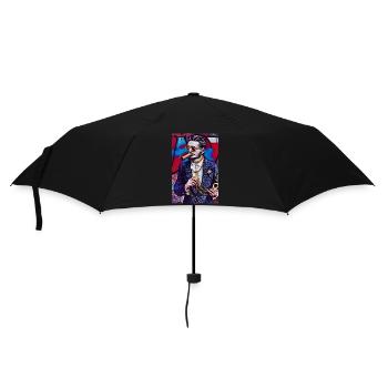 Mann im Anzug | modern Pop-Art Graffiti - Regenschirm (klein) - Schwarz - Vorne