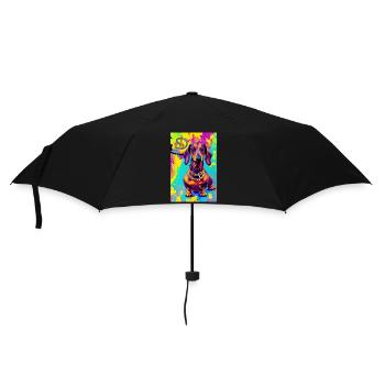 Impression pop art moderne | Blaireau avec graffiti coloré - Parapluie standard - noir - Devant