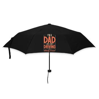 Ich bin Vater und ich liebe Autofahren | Papa Wortspiel Papa Witz - Regenschirm (klein) - Schwarz - Vorne