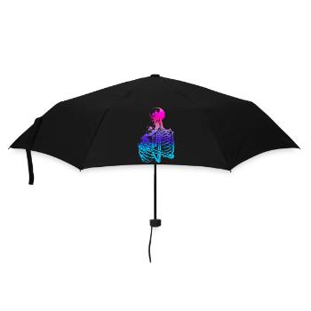 skull skeleton death halloween horror black dead - Umbrella (small) - black - Front