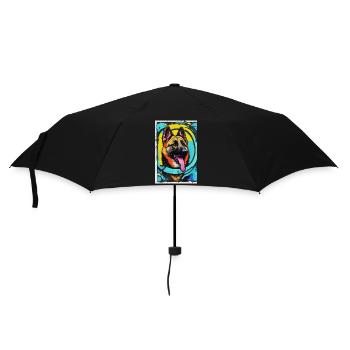 Modernes Pop-Art Print | bunt | German Shepherd - Regenschirm (klein) - Schwarz - Vorne