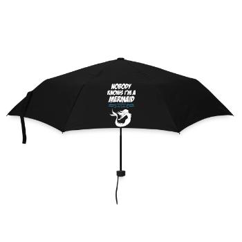 Nobody Knows I Am Mermaid - Regenschirm (klein) - Schwarz - Vorne
