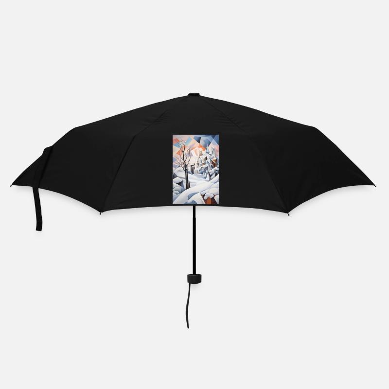 paysage enneigé dans un style géométrique - Parapluie standard - noir
