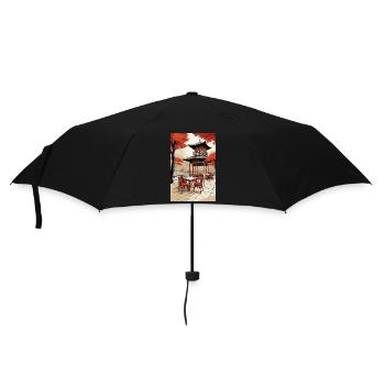Café asiatique - Parapluie standard - noir - Devant