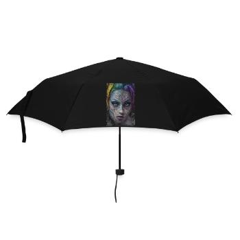 Graffiti Street Art Sprühfarben Cooler Künstler Retro - Regenschirm (klein) - Schwarz - Vorne
