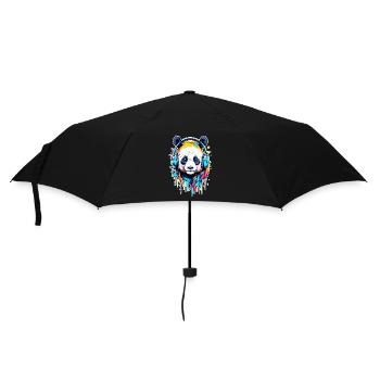 Panda - Regenschirm (klein) - Schwarz - Vorne
