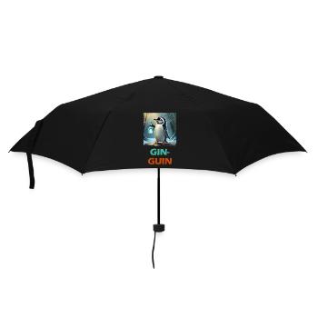 Pinguin lustiger Wortspiel & Party - Regenschirm (klein) - Schwarz - Vorne