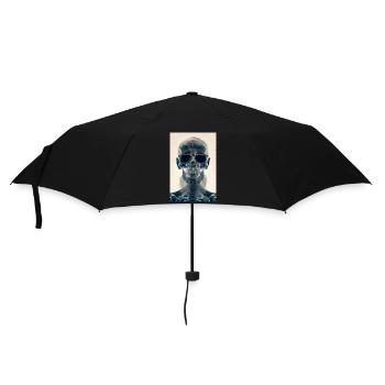 x-ray hipster skull - Umbrella (small) - black - Front