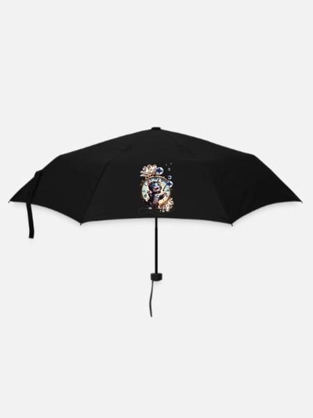 Frohes neues Jahr wünsche ich euch das süße Kätzchen. - Regenschirm (klein) - Schwarz