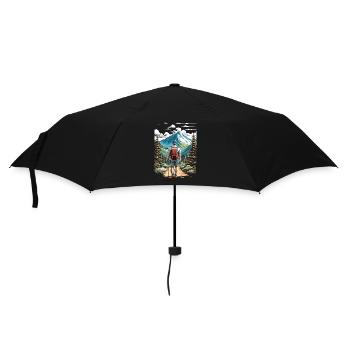 Abenteuer Bergpfad - Regenschirm (klein) - Schwarz - Vorne