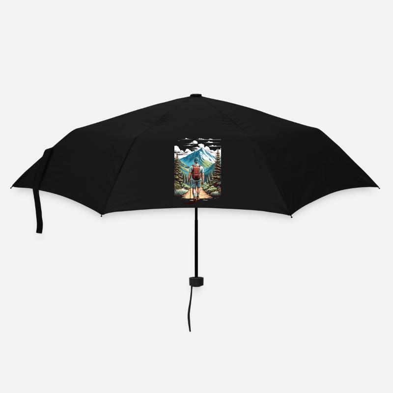Abenteuer Bergpfad - Regenschirm (klein) - Schwarz
