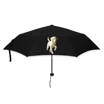 White Labrador Dog Origami Geometric 3D - Umbrella (small) - black - Front