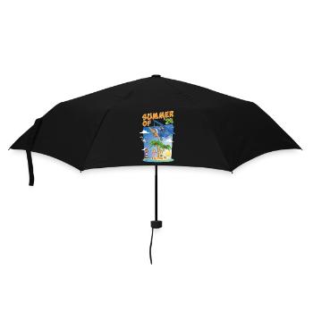 Fröhliche und farbenfrohe Sommerillustration - Regenschirm (klein) - Schwarz - Vorne