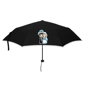 Just Married - Zur Hochzeit - Regenschirm (klein) - Schwarz - Vorne