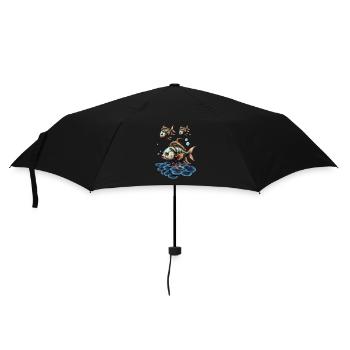 Toller Fantasy-Steampunk-Fisch. - Regenschirm (klein) - Schwarz - Vorne