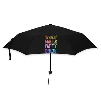Malle Party Crew Spruch - Regenschirm (klein) - Schwarz - Vorne
