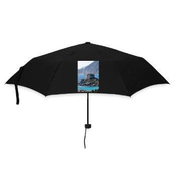 Landschaftsansicht der Insel Kastri in der Nähe der Stadt Kampos - Regenschirm (klein) - Schwarz - Vorne